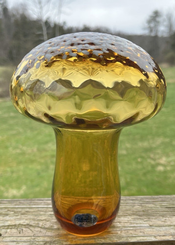 Blenko glass mushroom - blenko,