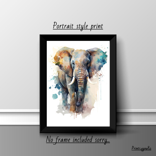 Elephant fun print - fun, a4