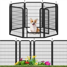 8Pcs Dog Playpen for S/Medium/Large Dogs Heavy Duty Metal Pet Fence Puppy Pen