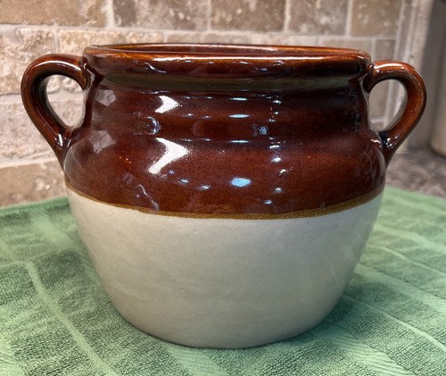 Vintage pottery bean pot made - pottery,