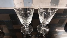 Pair of Vintage Etched Wafer