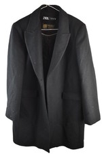 ZARA Black Overcoat size XL Womens Manteco Casual Outdoors Outerwear