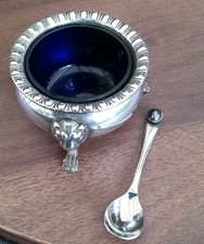 Antique Silver Cauldron Salt Cellar by William Hutton & Sons c1790 Hallmarked 