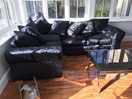 Black velvet corner - black,