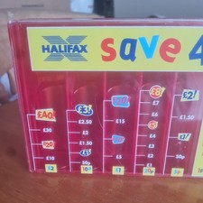 Halifax Save 4 For It Savings Bank for Notes And Coins Red Money Box Sorter