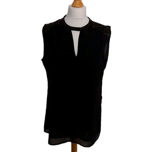 Promod black sleeveless blouse - black,