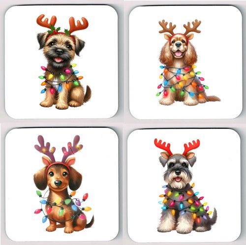 Christmas decorated dog - decorated,