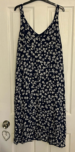 Joules navy white floral - 14, navy/white