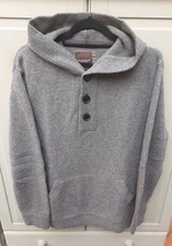 Men's St George by Duffer Grey Hooded Lambswool Jumper Size Large 42-44 Chest