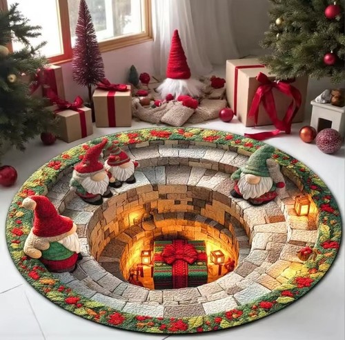Christmas illusion round - christmas,
