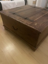 Apothecary Style Wooden Coffee Table Chest With Storage