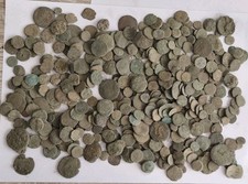 HUGE LOT OF 489 UNCLEANED ANCIENT GREEK, ROMAN & BYZANTINE COINS