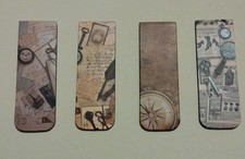 4 x Vintage Magnetic Bookmarks