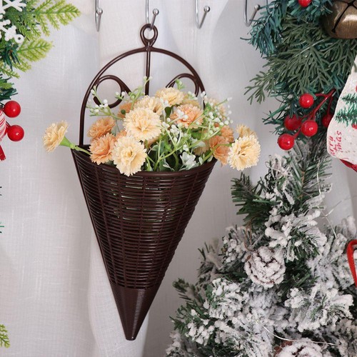 Rattan hanging baskets coned - hanging,