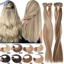 100S Nano Ring Tip Human Hair Extensions Remy Micro Beads Double Drawn 14"-24"