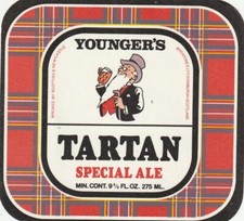 BEER BOTTLE LABEL - YOUNGER'S BREWERY - TARTAN SPECIAL ALE