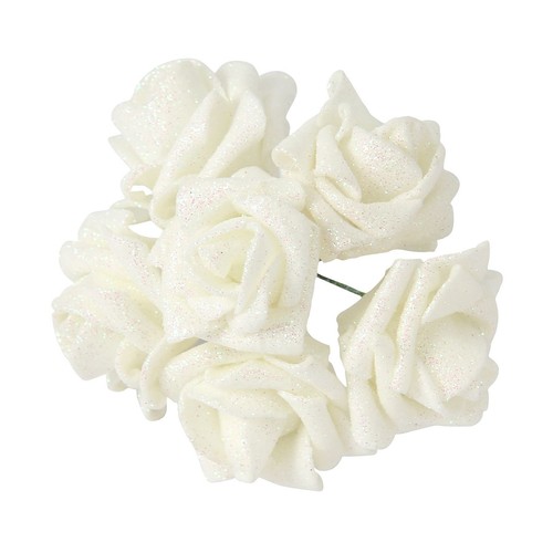 Full glittered foam roses - full,