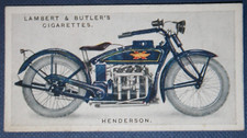 HENDERSON Model de Luxe  Motorcycle Original 1920's Vintage Card DE23M