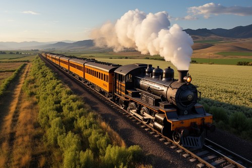 Steam train canvas - train,