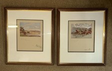 Antique Pair Framed Lionel