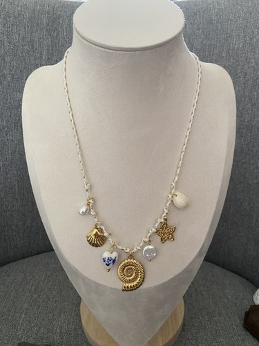Gold tone shell mermaid - gold,
