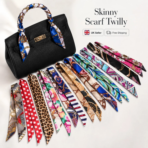 Women floral skinny scarf - skinny,