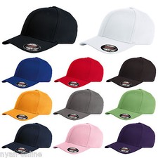 NEW PLAIN FLEXFIT CAP FITTED CLASSIC BASEBALL CAPS FLEXIFIT PEAK HAT S-M-L-XL