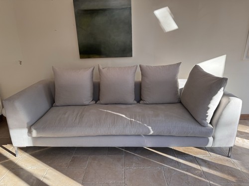Sofa grey beige large seater - beige, 3