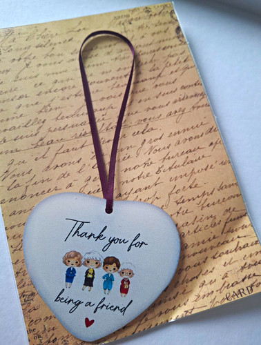 Ceramic white heart hanging - heart,