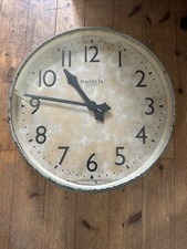 MAGNETA 1950s British Metal Industrial Rover Factory Wall Clock 28” Wide