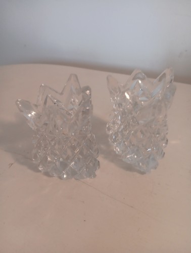 Pair cut glass crystal - of,