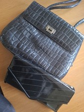 Next Black Faux Croc Shoulder