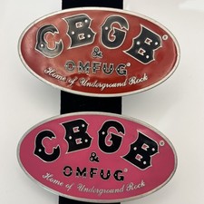 1990’s CBGB & OMFUG Home Of Underground Rock, NY City Pewter Belt Buckles ￼￼