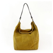 Genuine Suede Leather Shoulder Bag Made in Italy Hobo Tote Purse Handbag Women
