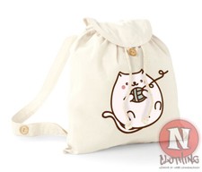 Kawaii cat backpack Kitten beach holiday school college organic cotton day bag