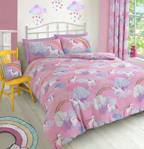 Pink unicorns duvet - unicorns,