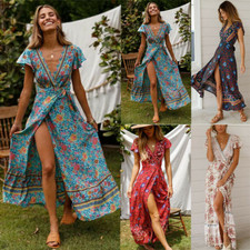 Boho Women V-Neck Wrap Floral
