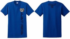 BLUE MOTOCROSS T SHIRT JUST RIDE CUSTOM NUMBER PLATE YOUTH CHILD MOTO YAMAHA YZ