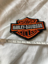 Harley Davidson Bar & Shield Black Orange Patch Motorcycle Biker Motorbike