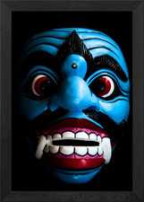 Bali Traditional Wooden Mask Framed Wall Art Poster Canvas Print Picture