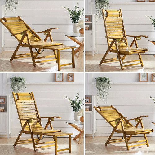 Bamboo wood recliner - bamboo,