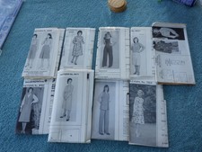 9 X VINTAGE MAGAZINE/NEWSPAPER SEWING PATTERNS: 1960S. MOST UNCUT
