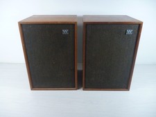 Vintage 1970s Wharfedale Denton 2 Speakers Large Wooden Bookshelf Pair.