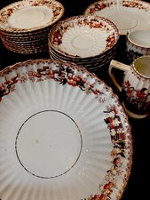 SAMUAL RADFORD VINTAGE red and gold floral Tea Set Plates Milk Jug Job Lot
