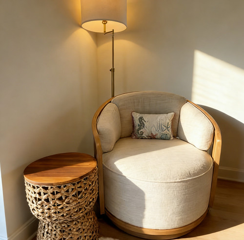 New cream linen swivel - cream,