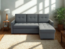 Grey Corner Sofa Bed With