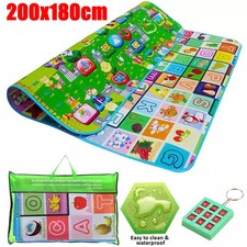 200X180CM KIDS CRAWLING 2 SIDE PLAY MAT EDUCATIONAL GAME SOFT FOAM PICNIC CARPET