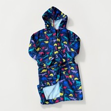 Joules Age 11-12 Years Dressing Gown Hooded Blue Multi Dinosaur All Over Print