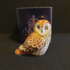 Royal Crown Derby Paperweight Short Eared Owl Gold Stopper