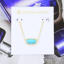 Clearance! NWOT Kendra Scott Elisa Ocean Blue Opal Necklace Gold Plated